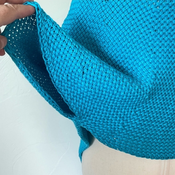 NWT Chico's Blue Weave Open Front Knit Wrap Shrug Cardigan Sweater Size L/XL - Picture 6 of 8